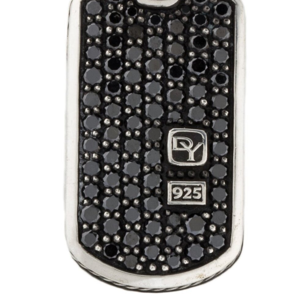 DAVID YURMAN DIAMOND 0.96CTW STERLING SILVER 925 PAVÉ TAG PENDANT - Picture 3 of 7